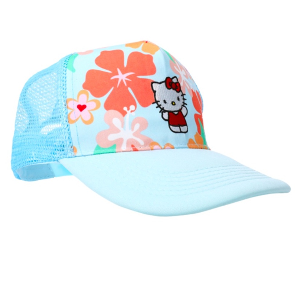 Hello Kitty floral trucker hat